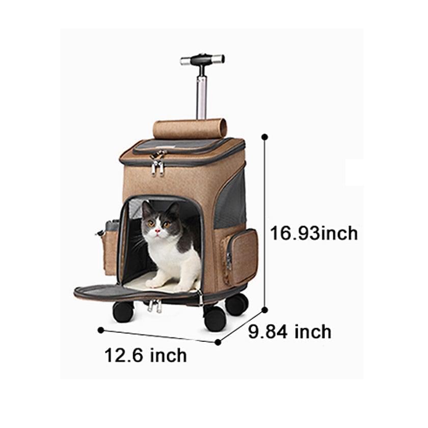 Pet travel on sale carrier with wheels